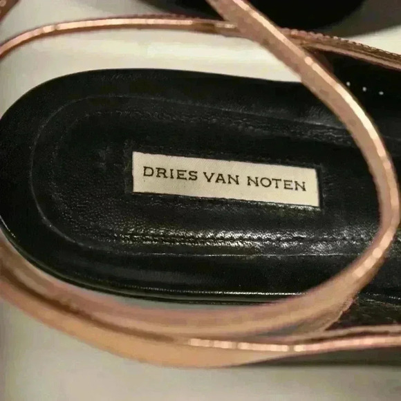 2010s DRIES VAN NOTEN Black Patent Woven Leather Platform Sandals 38EU 8US Italy - Picture 5 of 10